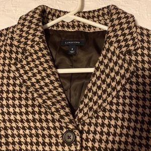 New Without Price Tag Lands’ End Houndstooth Wool Blazer
